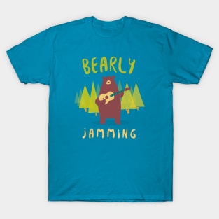 Bearly Jamming, funny guitarist pun T-Shirt